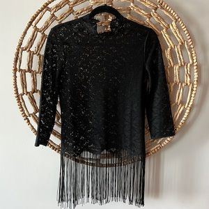 Zara lace top with fringe